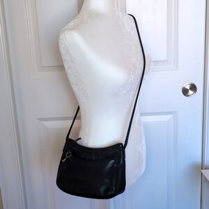 Fossil Black Leather Crossbody Y2K Purse Bag